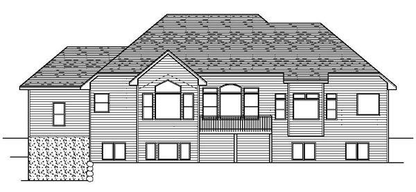 European Traditional Rear Elevation of Plan 42085