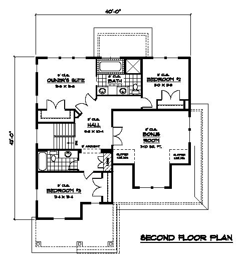 Bungalow Craftsman Traditional Level Two of Plan 42087
