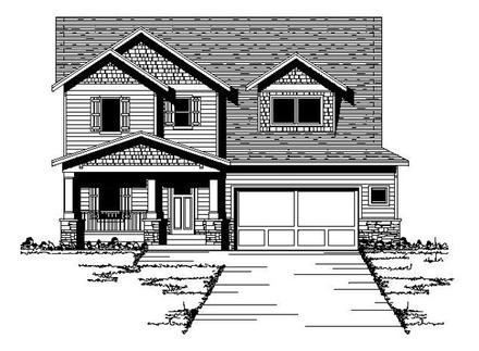 Bungalow Craftsman Traditional Elevation of Plan 42087