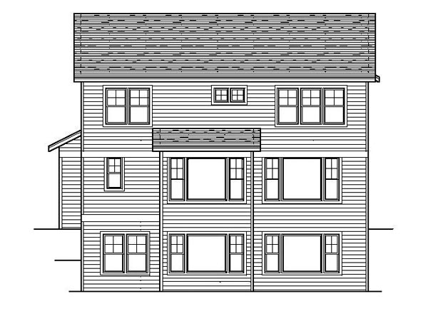 Bungalow Craftsman Traditional Rear Elevation of Plan 42087