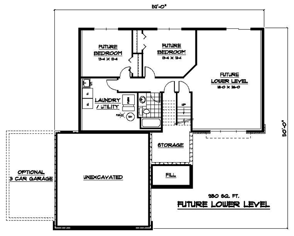Craftsman One-Story Lower Level of Plan 42091