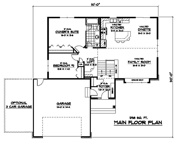 Craftsman One-Story Level One of Plan 42091