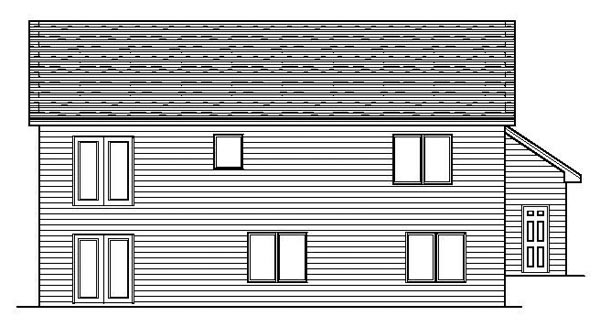 Craftsman One-Story Rear Elevation of Plan 42091