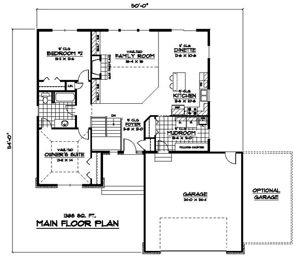 European One-Story Traditional Level One of Plan 42092