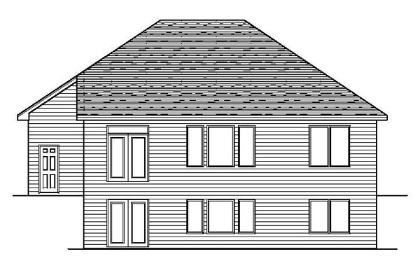 European One-Story Traditional Rear Elevation of Plan 42092