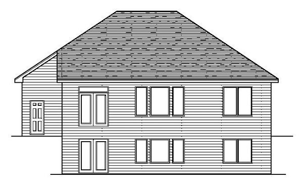 European One-Story Traditional Rear Elevation of Plan 42093