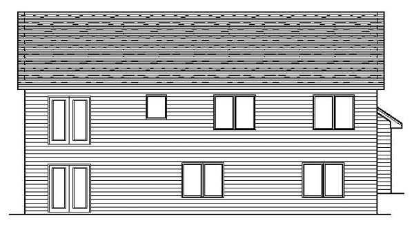 European Traditional Rear Elevation of Plan 42096