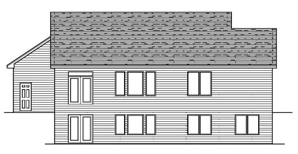 Traditional Rear Elevation of Plan 42098