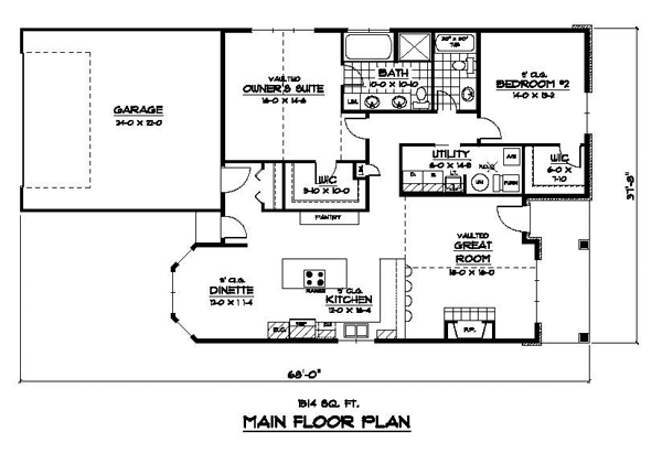 Craftsman Narrow Lot Traditional Level One of Plan 42099