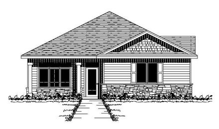 Craftsman Narrow Lot Traditional Elevation of Plan 42099