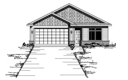 Narrow Lot One-Story Traditional Elevation of Plan 42103