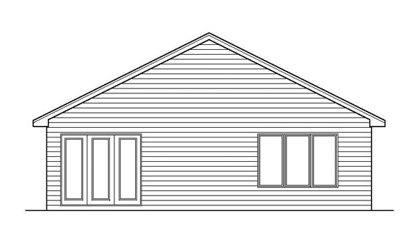 Narrow Lot One-Story Traditional Rear Elevation of Plan 42103
