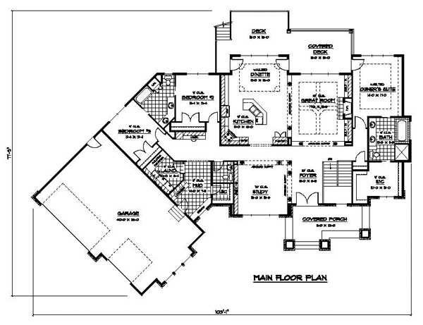 Craftsman European Traditional Level One of Plan 42105