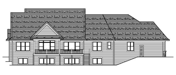 Craftsman European Traditional Rear Elevation of Plan 42105