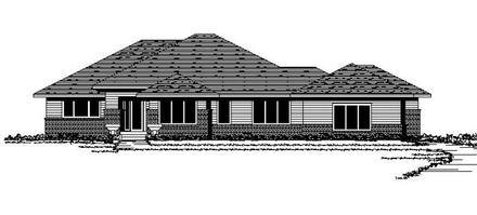 Contemporary European Elevation of Plan 42106