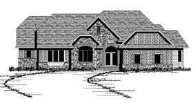 Craftsman European Ranch Traditional Elevation of Plan 42107