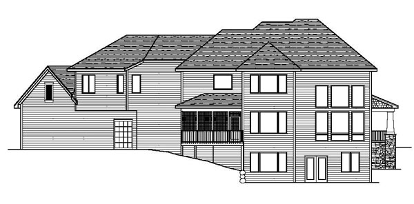 Country Craftsman European Farmhouse Traditional Rear Elevation of Plan 42111