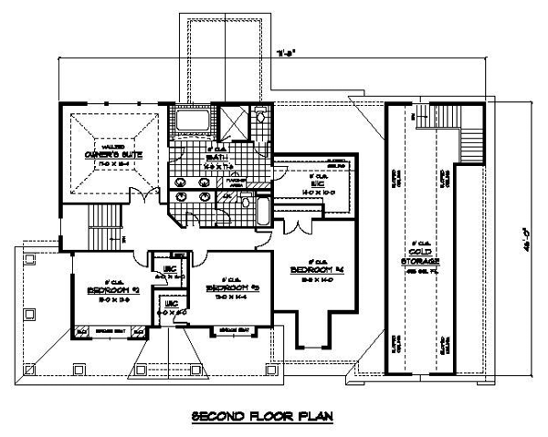 Colonial Country Craftsman European Traditional Level Two of Plan 42113