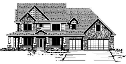 Colonial Country Craftsman European Traditional Elevation of Plan 42113