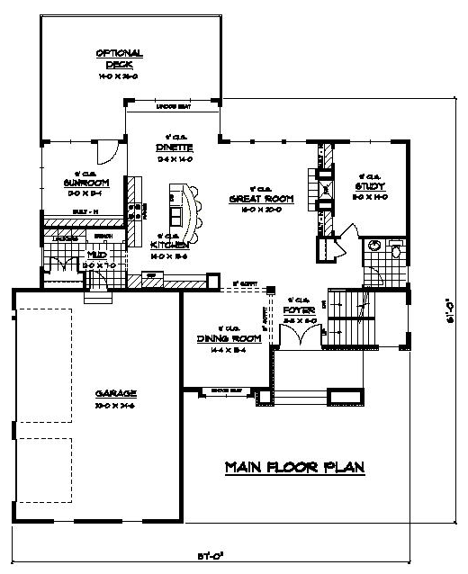 Colonial European Traditional Level One of Plan 42115