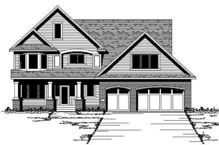 Country Craftsman European Traditional Victorian Elevation of Plan 42116