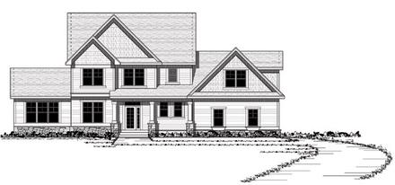 Colonial Country European Traditional Elevation of Plan 42117