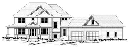 Colonial European Traditional Elevation of Plan 42122