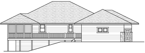 Southwest Traditional Rear Elevation of Plan 42123