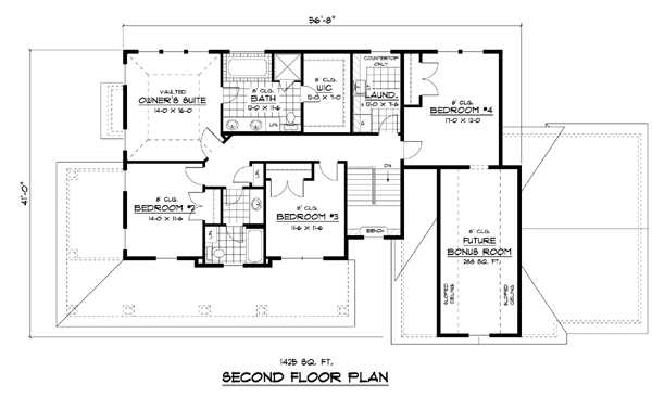 Colonial Country European Traditional Level Two of Plan 42124