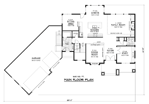 Colonial European Traditional Level One of Plan 42125