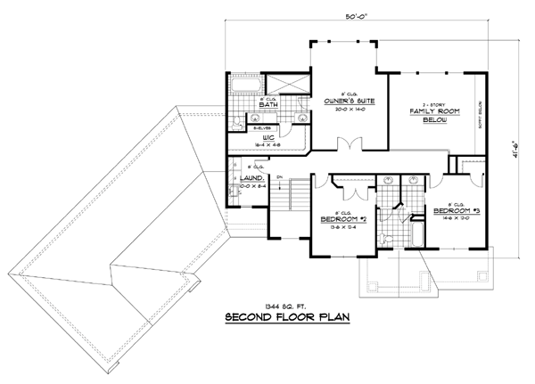 Colonial European Traditional Level Two of Plan 42125