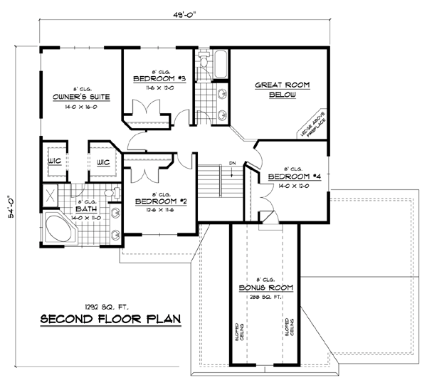 Colonial European Traditional Level Two of Plan 42126