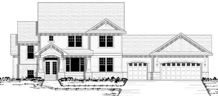 Country European Traditional Elevation of Plan 42127