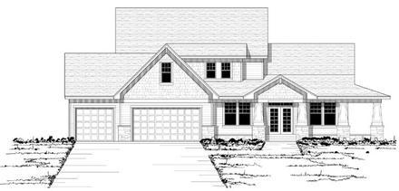 Country European Traditional Elevation of Plan 42128