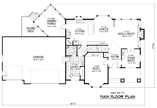 Colonial European Traditional Level One of Plan 42129