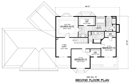 House Plan 42129 Second Level Plan