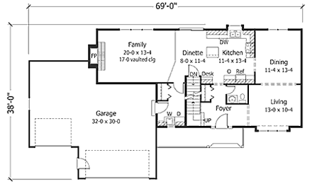 House Plan 42132 First Level Plan
