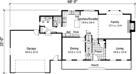 House Plan 42137 First Level Plan