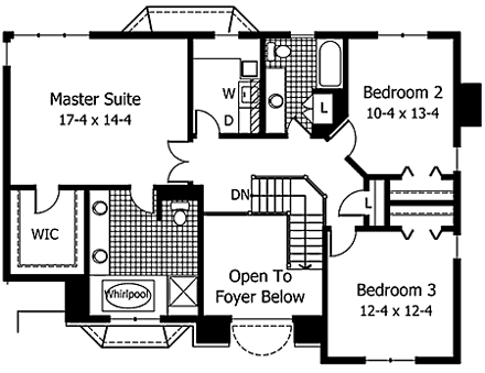 House Plan 42150 Second Level Plan