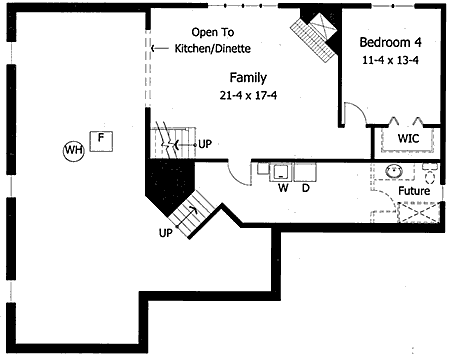 Contemporary Lower Level of Plan 42152