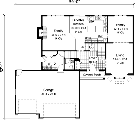 Contemporary Level One of Plan 42153