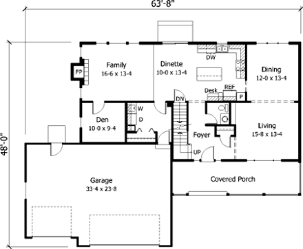 House Plan 42154 First Level Plan