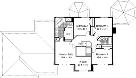 House Plan 42171 Second Level Plan