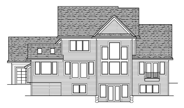 Craftsman Rear Elevation of Plan 42178