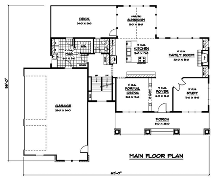 House Plan 42179 First Level Plan
