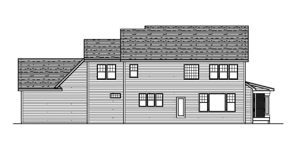Traditional Rear Elevation of Plan 42185