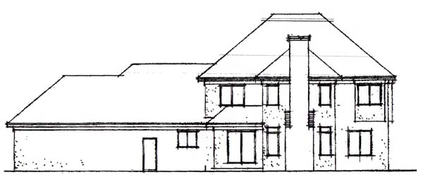 Colonial Rear Elevation of Plan 42189