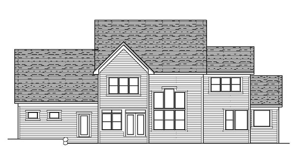 Traditional Rear Elevation of Plan 42192