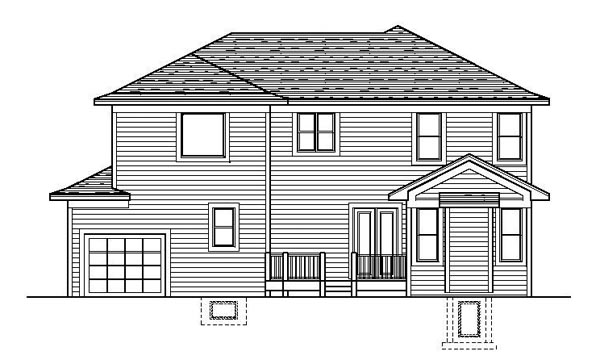 Traditional Rear Elevation of Plan 42194