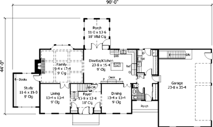 House Plan 42199 First Level Plan